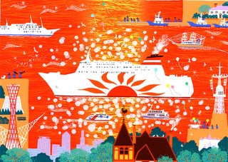 ●額縁付きシルクスクリーン 希望の港街A は、吉岡浩太郎が描いた下絵から 一色一色手作業で版をおこし、一色ずつ全て 手刷りで仕上げた版画です。 ひとつひとつ手作業によって生まれた作品は、印刷とは異なり、作品それぞれに 少しずつ違う趣があります。 まさに一点物の絵画です。 作品には、全て 吉岡浩太郎 直筆のサインとシリアルナンバーが入っております。 おまかせ無料ラッピングの色柄は 当店にお任せください。 （色柄は お選びいただけません） 有料ラッピングは 選択しないでください ■詳細 技法：シルクスクリーン 額縁の色：パールホワイト・ゴールドのライン 商品サイズ：655×504mm ピクチャーサイズ：409×318mm 生産国：日本