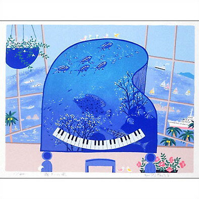 ●額縁付きシルクスクリーン 潮さいの歌 は、吉岡浩太郎が描いた下絵から 一色一色手作業で版をおこし、一色ずつ全て 手刷りで仕上げた版画です。 ひとつひとつ手作業によって生まれた作品は、印刷とは異なり、作品それぞれに 少しずつ違う趣があります。 まさに一点物の絵画です。 作品には、全て 吉岡浩太郎 直筆のサインとシリアルナンバーが入っております。 おまかせ無料ラッピングの色柄は 当店にお任せください。 （色柄は お選びいただけません） 有料ラッピングは 選択しないでください ■詳細 技法：シルクスクリーン 額縁の色：パールホワイト・ゴールドのライン 商品サイズ：655×504mm ピクチャーサイズ：409×318mm 生産国：日本