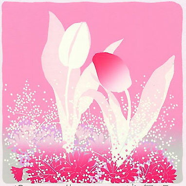 【無料ラッピングサービス有り】 吉岡浩太郎 額縁付きシルクスクリーン（版画）398×398mm 仲よし