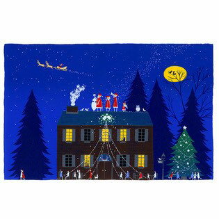 【無料ラッピングサービス有り】 吉岡浩太郎 額縁付きシルクスクリーン（版画）557×442mm サンタ出発