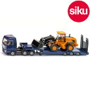 ＜ボーネルンド＞ Siku（ジク）社輸入ミニカー1790 MANトレーラー JCBホイールローダー積載　1/87