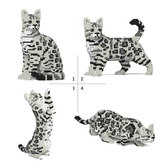 【無料ラッピングサービス有り】JEKCA ジェッカブロック ベンガル グレー 4in1 パック 01S-M02 ネコ 猫..