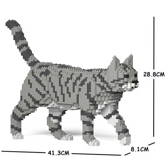 【無料ラッピングサービス有り】JEKCA ジェッカブロック トラネコ トラ猫 ライトグレー 03S-M03 Sculptor 立体パズル 組立パズル