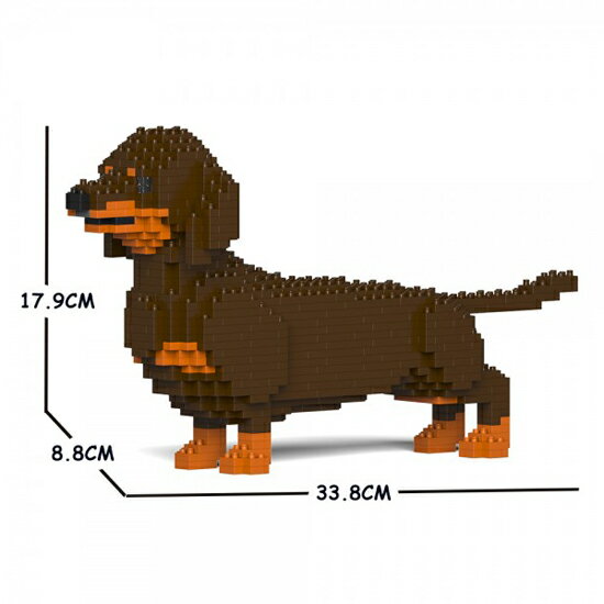 JEKCA ジェッカブロック ダックスフンド 茶 02S-M02 Sculptor 立体パズル 組立パズル