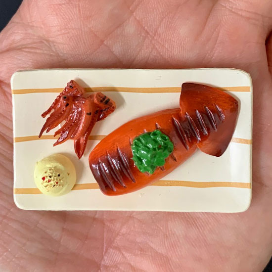 ミニチュア 食品サンプル イカ焼き いかの丸焼き miniature GOHAN