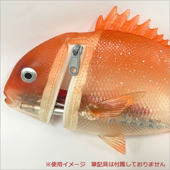 鯛ペンケース アカダイ 赤鯛 真鯛 クリアタイプ ミニポーチ 魚ポーチ soprano-10025112 ソプラノ サンプル画像3