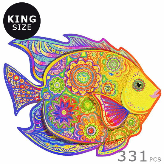 UNIDRAGON ユニドラゴン 木製パズル輝く魚 キングサイズ 40×31cm 331ピースシャイニングフィッシュ