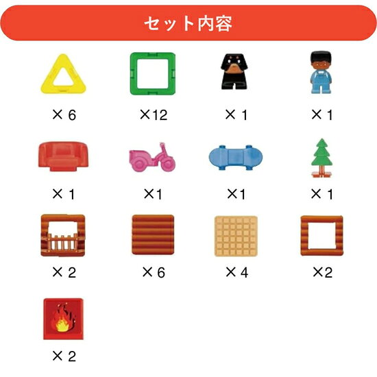 ソプラノの＜ボーネルンド＞ マグフォーマー ログハウスセット 40ピース｜アングル2
