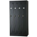 【送料無料】4人用 ブラック スタンダードロッカー 鍵付き 4人用タイプ シリンダー錠 TLK-S4-MB ロッカー ブラック色 黒色 スチールロッカー スチー...