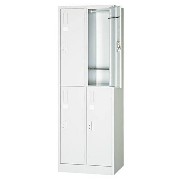 【送料無料】 スタンダードロッカー 4人用 2列2段 シリンダー錠 ホワイト色 ロッカー スチールロッカー 更衣ロッカー オフィスロッカー L22-AW-S キャビネット オフィス家具 車上渡し 【日本製】