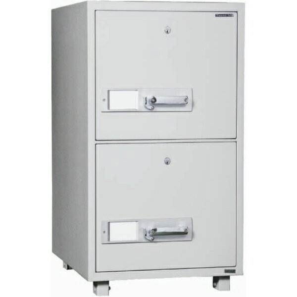 【送料無料】耐火キャビネット 2段 1時間耐火 A4サイズ用紙収納タイプ 幅470×奥680×高823(mm) 140kg A4..