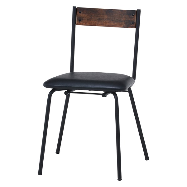 ナビア ダイニングチェアー 2脚セット ブラウン/ブラック W480×D510×H740 金属 合成皮革 チェア イス おしゃれ かっこいい ダイニング キッチン 不二貿易 インテリア家具 【法人様限定】