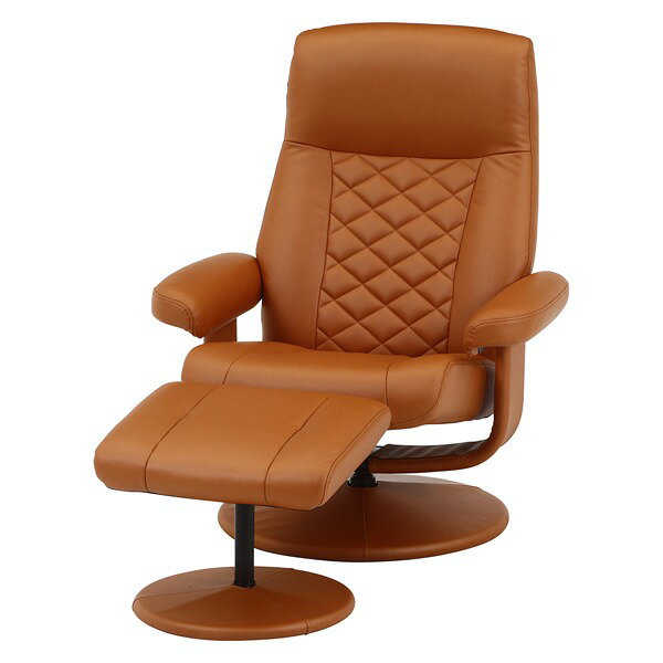 クロス パーソナルチェアー キャメル W775×D770〜1065×H810〜940 リクライニングチェア チェア イス おしゃれ かっこいい リクライニング 高さ調整可能 オットマン付き リビング 書斎 ホームオフィス 不二貿易 インテリア家具 【法人様限定】