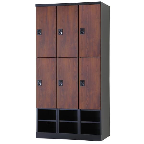 ロッカー 6人用 ダイヤル錠 3列4段 下段オープンタイプ W900 ハンガーパイプ式 ロッカー マットブラック ナチュラル ブラウン スチールロッカー スチール製 オフィスロッカー 収納 更衣ロッカー オフィス家具 リラッシュ RLKシリーズ グリーン購入法適合 日本製 受注生産品