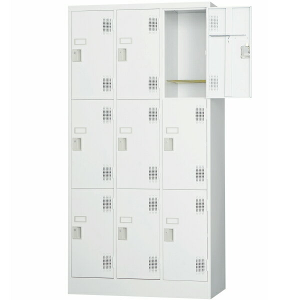 【受注生産品】【送料無料】 スタンダードロッカー 9人用タイプ 内筒交換型錠 TLK-N9 ロッカー 鍵付き ホワイトグレー スチールロッカー スチール製 オフィスロッカー 収納 更衣ロッカー オフィス家具