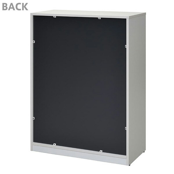 プリーマ 木製シェルフ ロー SHWLS2-LDGY2 グレーE共通扉付き アールエフ RFyamakawa 本棚 書棚 書庫 オフィス収納 キャビネット オフィス家具 [3]