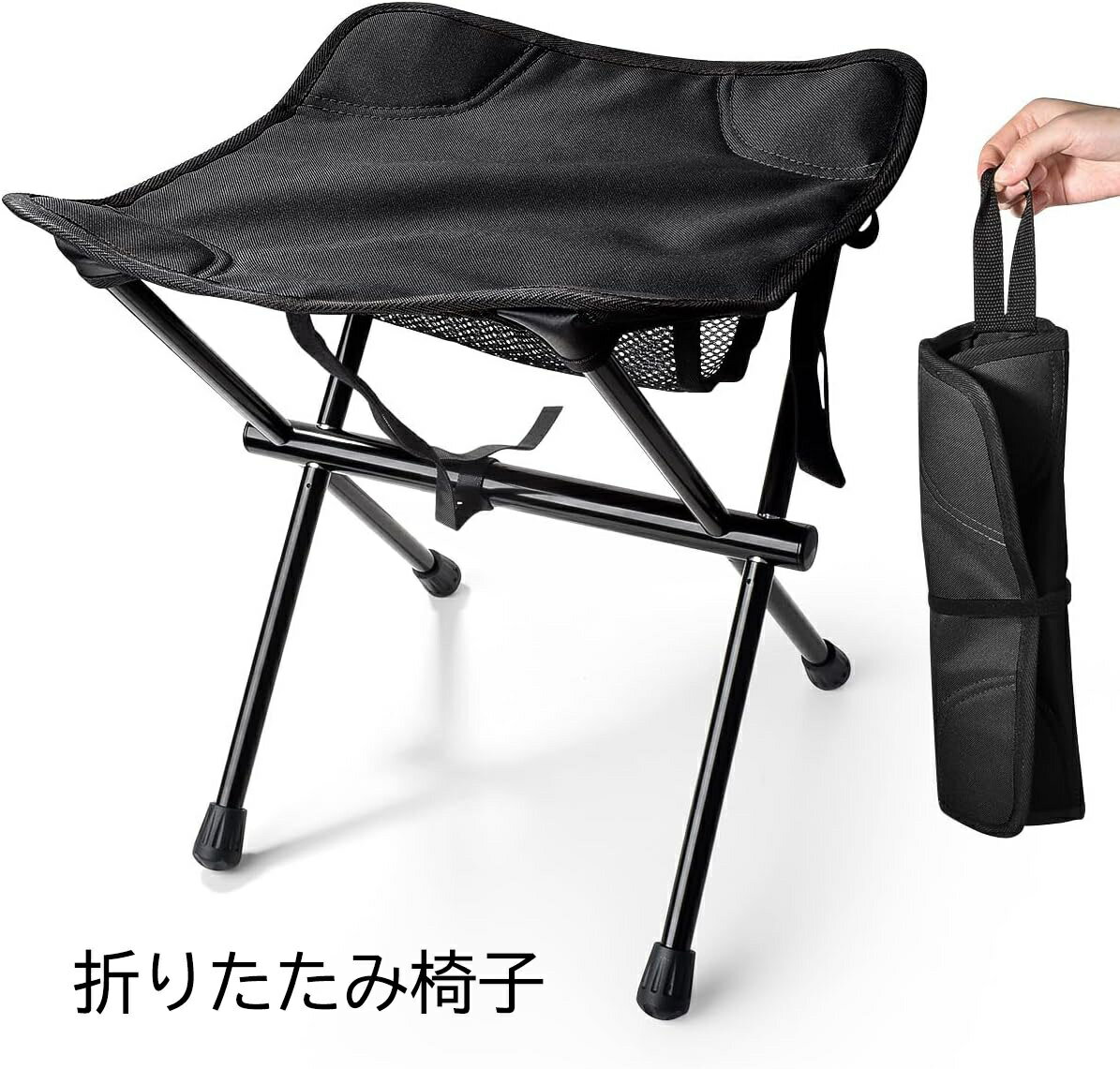 アウトドアチェア コンパクト 折りたたみ椅子 キャンプイス 3way使用 軽量 耐荷重100kg アルミ製 携帯便利 組み立て簡単 お釣り バーベキュー 登山 アウトドア椅子 キャンプ用品 折り畳み椅子 携帯便利 持ち歩く バーベキュー（ブラック/カーキ）