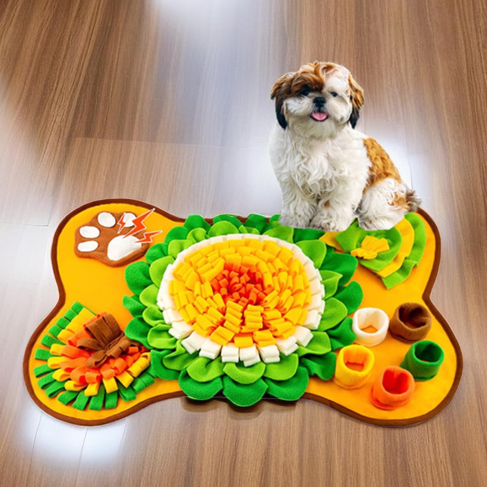 犬用ノーズワークマット 犬用嗅ぎマット 子犬の匂いを嗅ぐパッド 犬用パズル 25x17インチ ポータブル 滑り止め 給餌マット 旅行用 自然な採餌スキルを促進 訓練毛布 犬のトレーニングマット 運動不足 ストレス解消 知育玩具 遊び場所 ペットおまちゃ 2