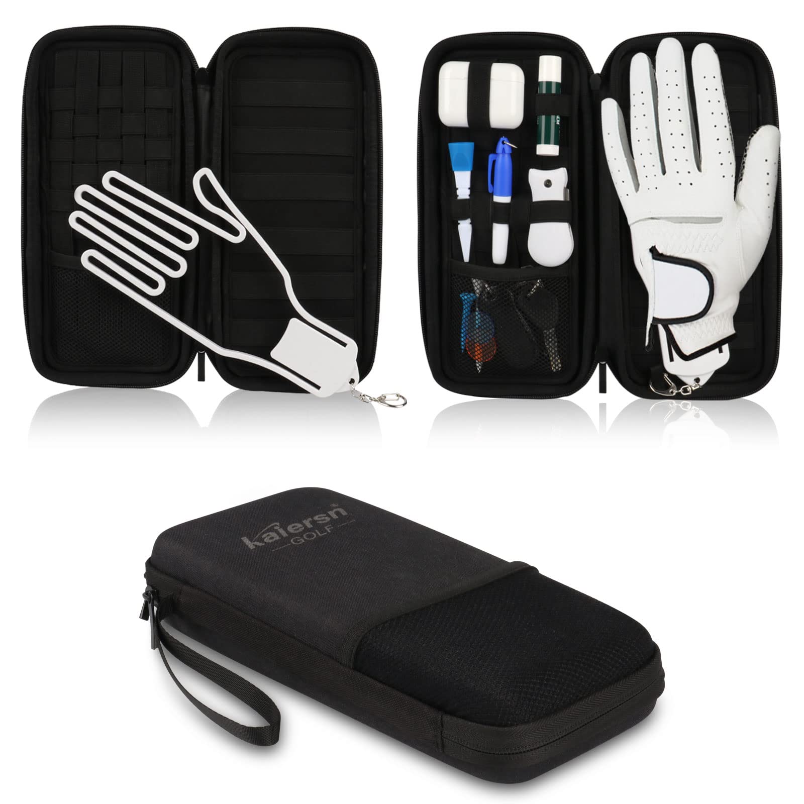 ゴルフティーケース カラビナ付き ゴルフ小物入れ グローブ収納可能 ゴルフポーチ ゴルフティーバック 携帯便利 ゴルフ部品ケース 大容量ティー入れ 防水EVA素...