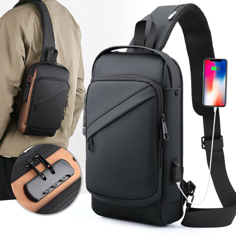 ショルダーバッグ メンズ ボディバッグ 斜めがけバッグ 肩掛けバッグ 大容量 防水 軽量 USB充電ポート搭載 盗難防止 iPad収納可能 メッセンジャーバッグ ウエストバッグ アウトドア 通勤 旅行 電車 バス 花火大会 ウォーキング ジョギング ブラック ブラウン ブルー グレー