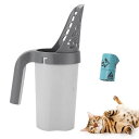 猫砂スクープ キティリタースクーパー 猫のうんちスクーパー ゴミ袋付き 2in1 大容量 ポータブル一体型猫砂スクーパーとゴミ箱 送料無料 使いやすい 掃除簡単...