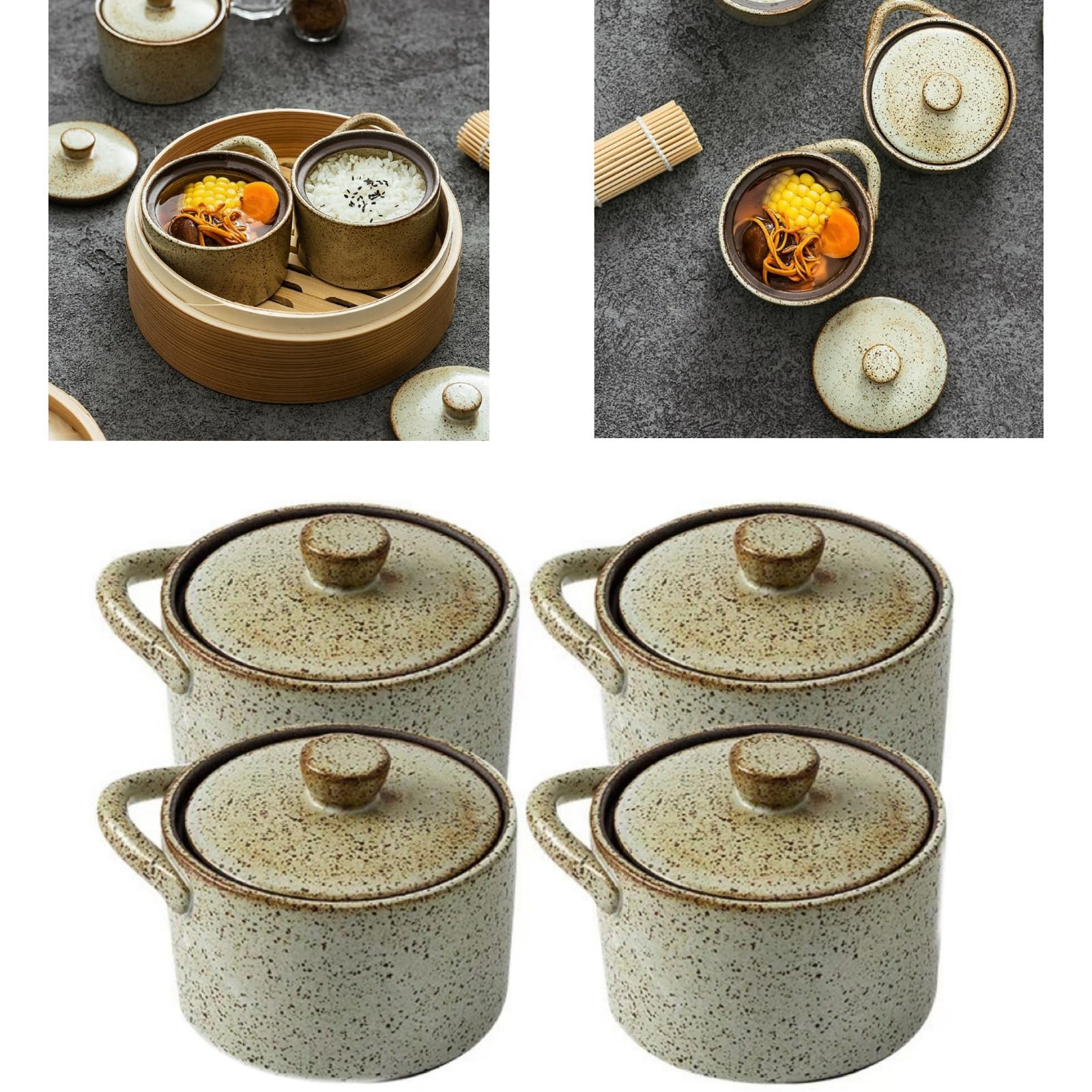蒸し碗 ちゃわんむし器 茶碗蒸し 器 蒸し器 蓋付き おしゃれ 北欧風 スープカップ デザート 料理 北欧風 手入れ簡単 食器 耐久性 うつわ 皿 お皿 陶器 旅館 和食器 飲食店 茶碗蒸し (1個/2個/3個/4個)プレゼント ギフト 贈り物 送料無料