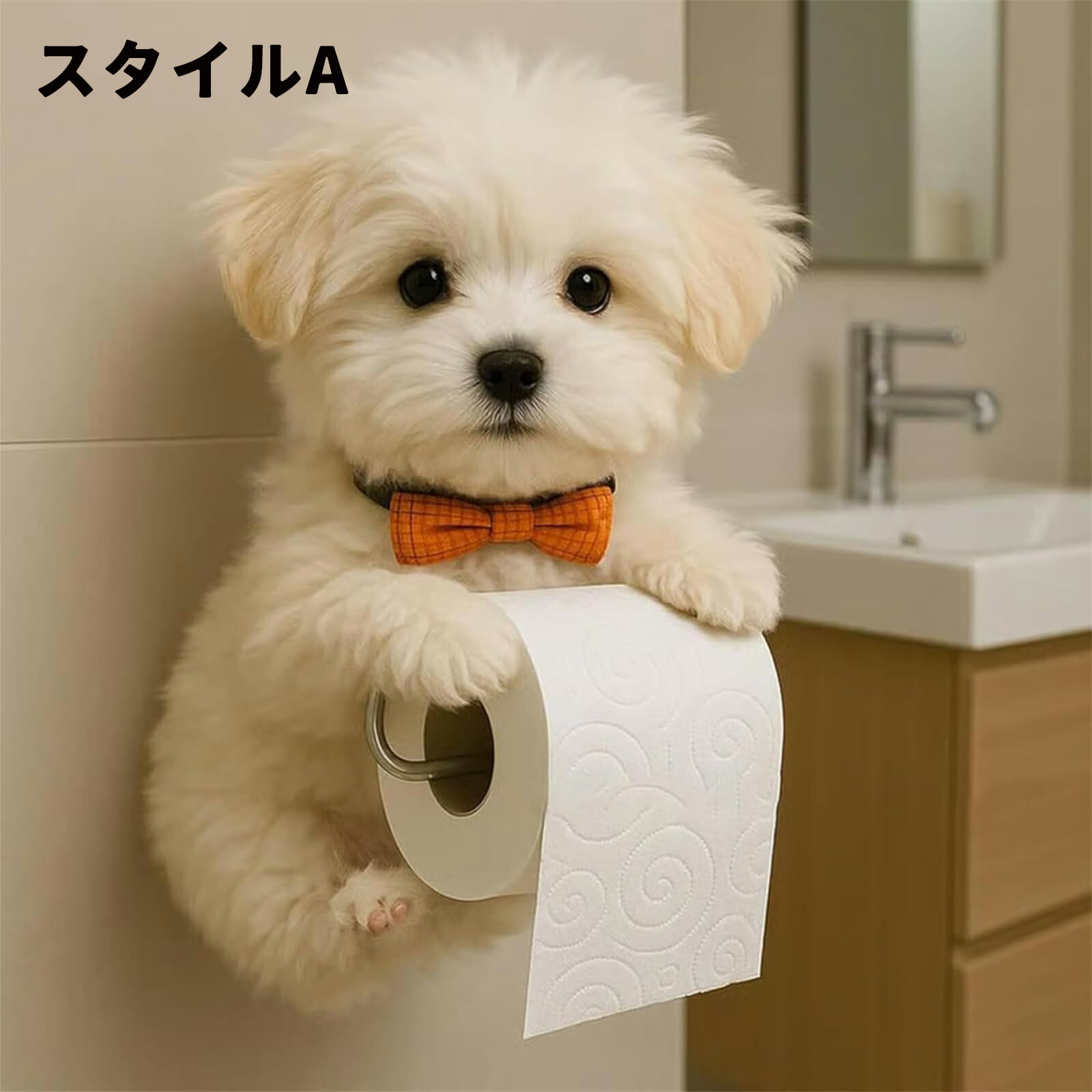 YUETトイレットペーパーホルダーディスペンサー壁取り付けラウンドマウントティッシュスタンドハンガーバスルームキッチン収納クロムSUS304ステンレススチール(ホワイト)