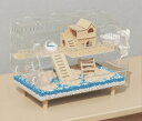 ハムスターケージ 透明 アクリル ハムスターケージ 2階建て 47x30x37cm ハムスターハウス 小動物 広い空間 持ち運びやすい 通気穴いっぱい お掃除し...
