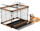 犬ケージ ペットケージ 犬 サークル 幅95x奥行70x高さ70cm 折りたたみ可能 屋根付き トレー付き 掃除簡単 適用小型/中型/大型犬 脱走防止 室内外兼用 頑丈 耐久性 安定性 組み立て簡単 洗浄簡単 ブラック プレゼント ギフト 贈り物 送料無料