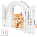 猫ドア フランス式キャットドア ロック付き 脱走防止 23x16cm 出入り口 10kgまでの猫に対応 ペットドア 後付け 室内ドア/壁/キャビネットドア/引き...