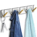ウォールハンガー 壁掛けフック アルミ コートハンガー 洋服収納ウォールシェルフ 整理整頓 5連フック 北欧調 デザイン 玄関 収納フック キーフック 帽子掛け...