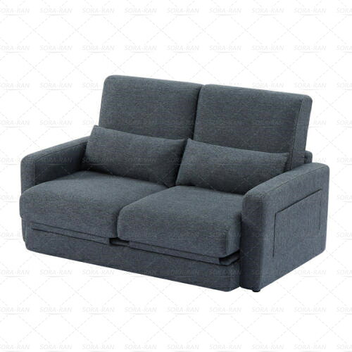 【即納】2 seater sofa ソファ 2人掛け 収納付き ファブリック 両側に肘掛け付き 木脚外し可能 ローソファ コンパクト ひとり暮らし カウチソファー プレゼント ギフト 贈り物 送料無料 [3]