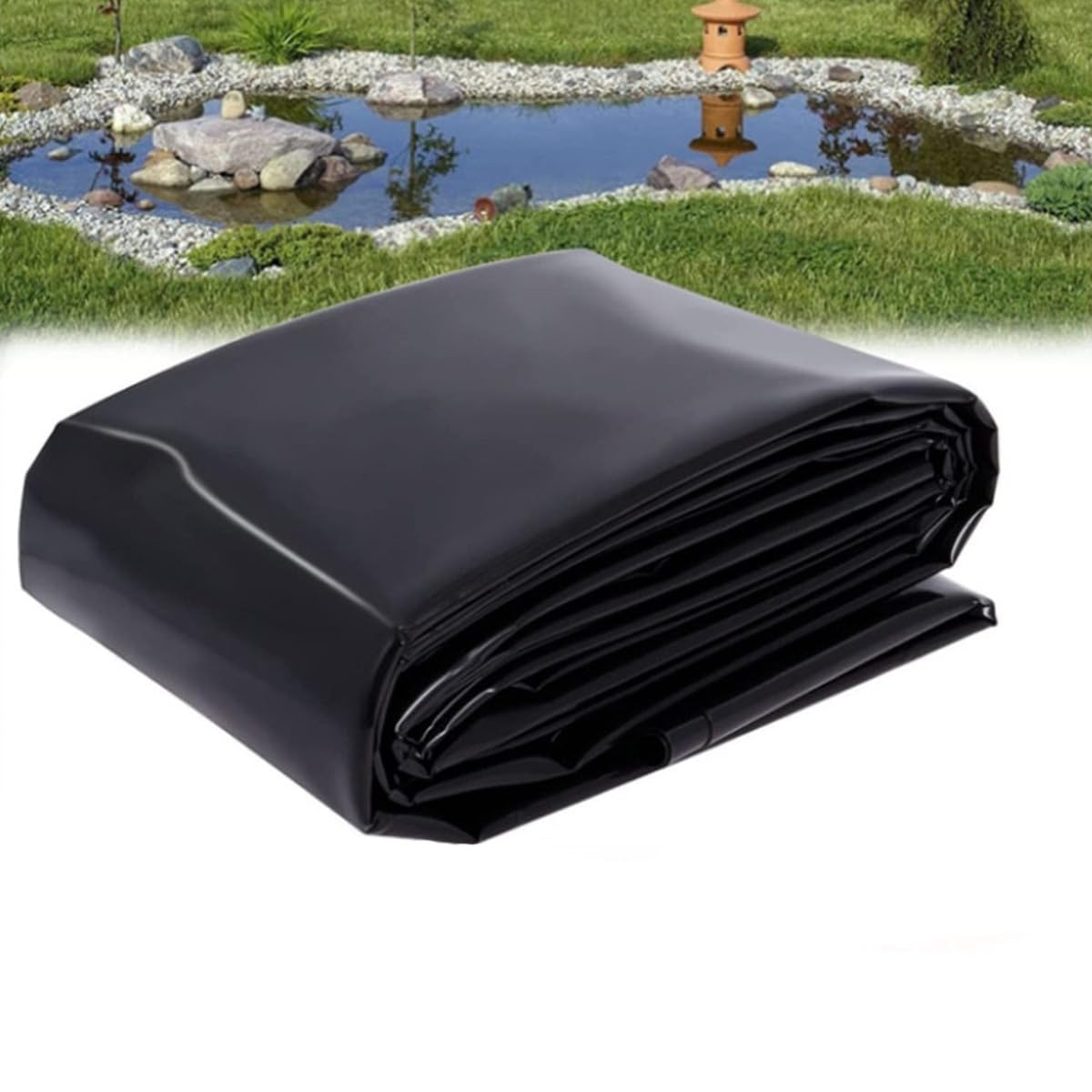 · 【サイズ】池用防水シート厚み：0.3mm、3X3M· 【耐久性】高密度ポリエチレン（HDPE）素材で作られた池用防水シートは、複雑な温度変化（-30C〜80C）に耐えることができる。防湿性、防水性や紫外線に強いというメリットがあります。厚み0.3mmで、非常に耐久性が高く、長期にわたって使用できます。· 【環境にやさしい】弊社の池用防水シートはHDPEを採用しておりますので、防水性の高い高密度ポリオチレン素材で、紫外線、高温に強く、割れにくいです。環境に優しく、植物や魚や水中の動植物にも安全です。· 【使用場合】 0.3mmの厚さの防水ライニングは非常に高い強度を持ち、人工池、屋根の防水、貯水池工学、生態環境工学などの多くの複雑なシーンに適用できます。この防水シートは柔軟性に優れ、用途に応じて普通のハサミで任意のサイズに簡単にカットできます。· 【ご注意ください】厚みが大きいため、耐久性が抜群で、寿命が長いですが柔軟性が少し弱くなっています。もし屋上や曲げ角度が厳しいところにご使用の場合、長く日光に当てれば大幅柔らかくなりえます。· 【サイズ】池用防水シート厚み：0.3mm、3X3M· 【耐久性】高密度ポリエチレン（HDPE）素材で作られた池用防水シートは、複雑な温度変化（-30C〜80C）に耐えることができる。防湿性、防水性や紫外線に強いというメリットがあります。厚み0.3mmで、非常に耐久性が高く、長期にわたって使用できます。· 【環境にやさしい】弊社の池用防水シートはHDPEを採用しておりますので、防水性の高い高密度ポリオチレン素材で、紫外線、高温に強く、割れにくいです。環境に優しく、植物や魚や水中の動植物にも安全です。· 【使用場合】 0.3mmの厚さの防水ライニングは非常に高い強度を持ち、人工池、屋根の防水、貯水池工学、生態環境工学などの多くの複雑なシーンに適用できます。この防水シートは柔軟性に優れ、用途に応じて普通のハサミで任意のサイズに簡単にカットできます。· 【ご注意ください】厚みが大きいため、耐久性が抜群で、寿命が長いですが柔軟性が少し弱くなっています。もし屋上や曲げ角度が厳しいところにご使用の場合、長く日光に当てれば大幅柔らかくなりえます。
