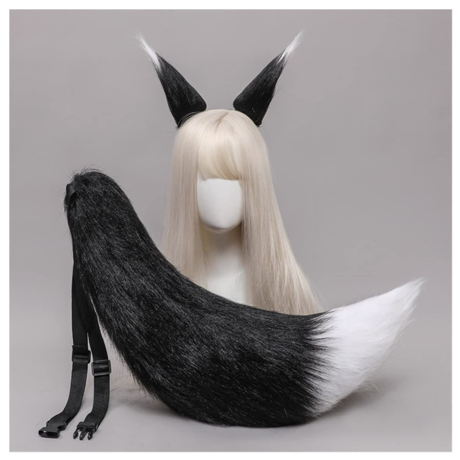 きつね 耳 尻尾 セット コスプレ道具 狐耳 ヘアクリップ しっぽ 特大 ボリューム感...