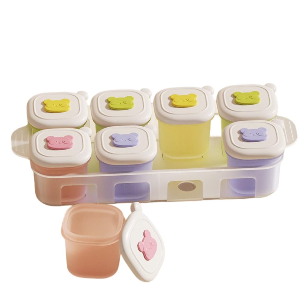 Rakuten - 離乳食 保存容器 シリコン製 製氷皿 冷凍 耐熱 電子レンジ 食洗機 対応 可愛い熊 デザイン 取り外し 簡単 蓋付き 漏れ防止 小分け 保存 便利