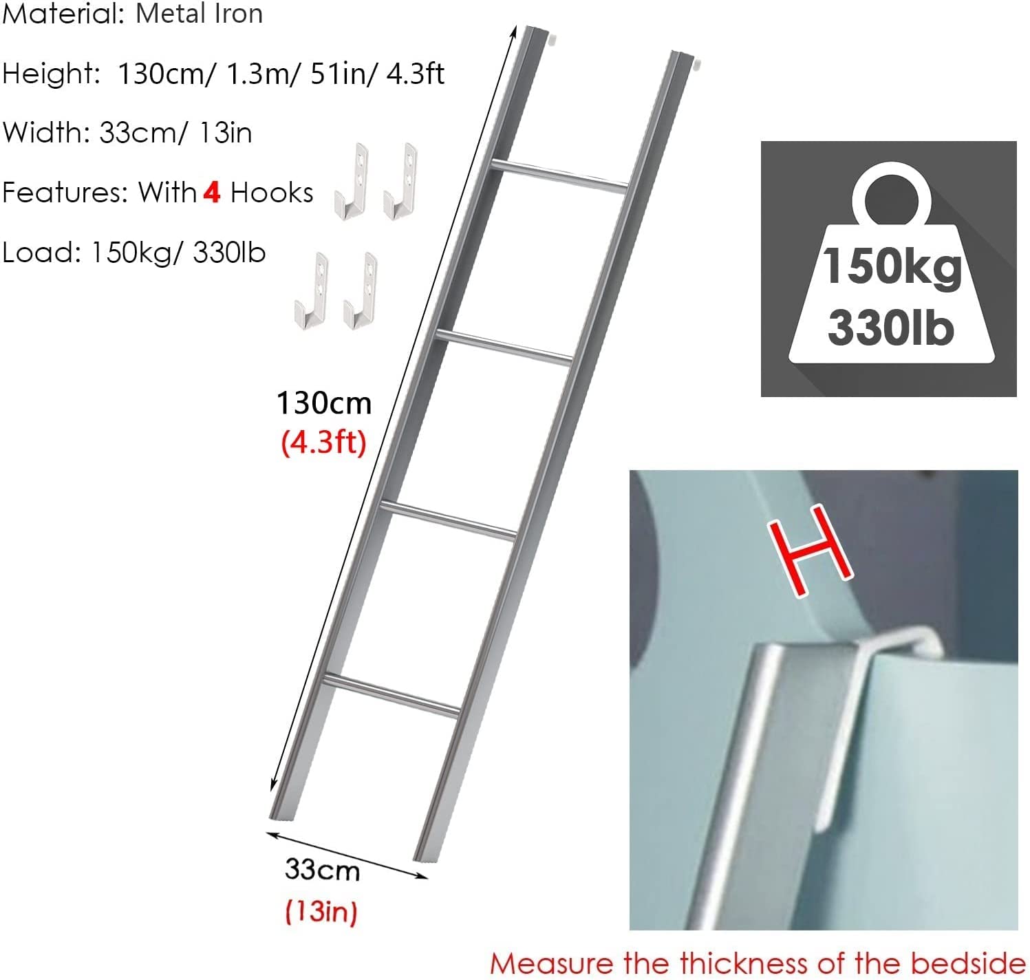 �٥å� ���� Bed Bunk Ladder �⤤ 116cm 130cm 140cm 150cm ���å��ƥ����󥨥����㡼�� �ȥ졼�顼�����ԥ󥰥��������ԥ󥰥����ĥ���٥åɥ���� ���150kg ���̥᥿�륹�ƥåץ���� ���ʤϤ��� ����С� �֥�å� �ۥ磻��