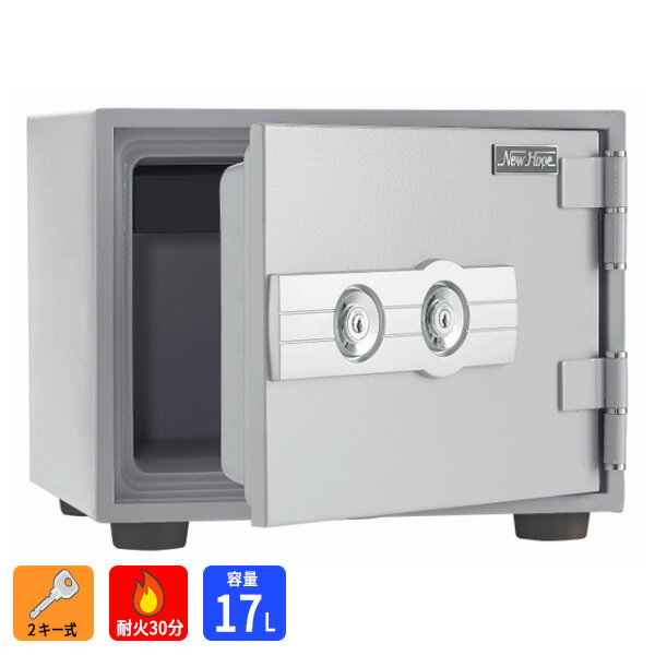 金庫 耐火 2キー式 耐火金庫 小型 耐火30分 17L 29kg A4用紙収納 幅412 奥行356 高330 軒先渡し 防災 防犯 マイナンバー パスポート 通帳 貴重品 保管庫 鍵 カギ 小さめ シンプル きんこ SAFE 業務用 家庭用 会社 事務所 学校 施設 FKN-30W