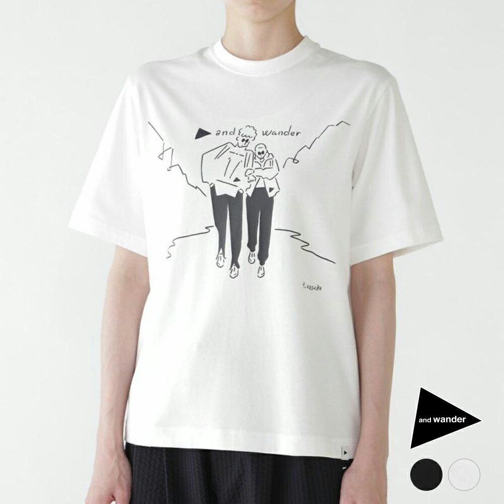 【ポイント10倍 5/9 20:00～5/12 23:59】 アンドワンダー Tシャツ カットソー 半袖 メンズ and wander Yu nagaba printed T 長場 雄 プリンテッド T 5744184185 正規取扱品