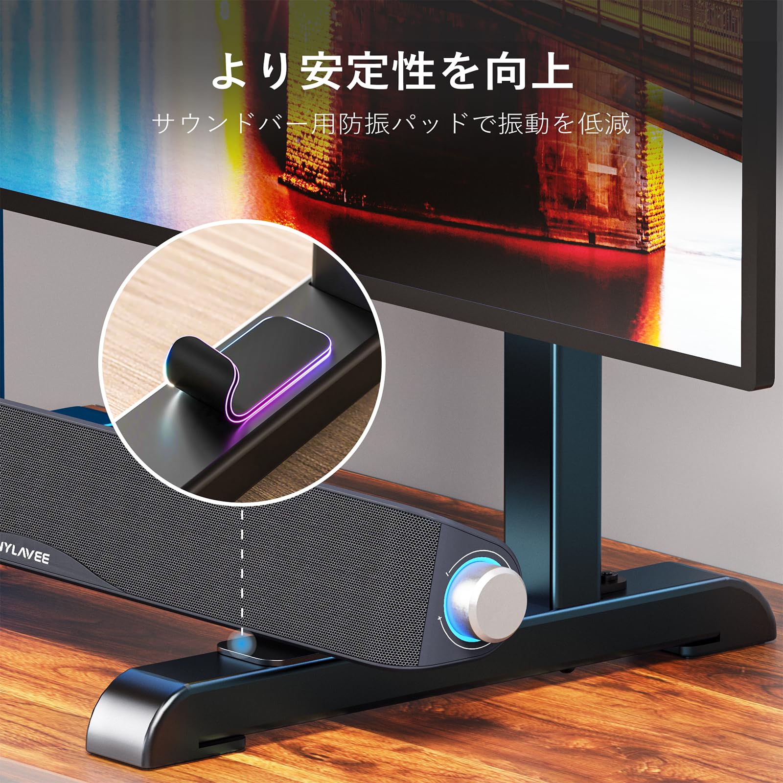 AX WABER テレビスタンド tvスタンド tv stand テレビ台 壁寄せ ロータイプ 卓上 壁掛け モニター 回転 37~80インチ対応 VESA/横100～80 [3]