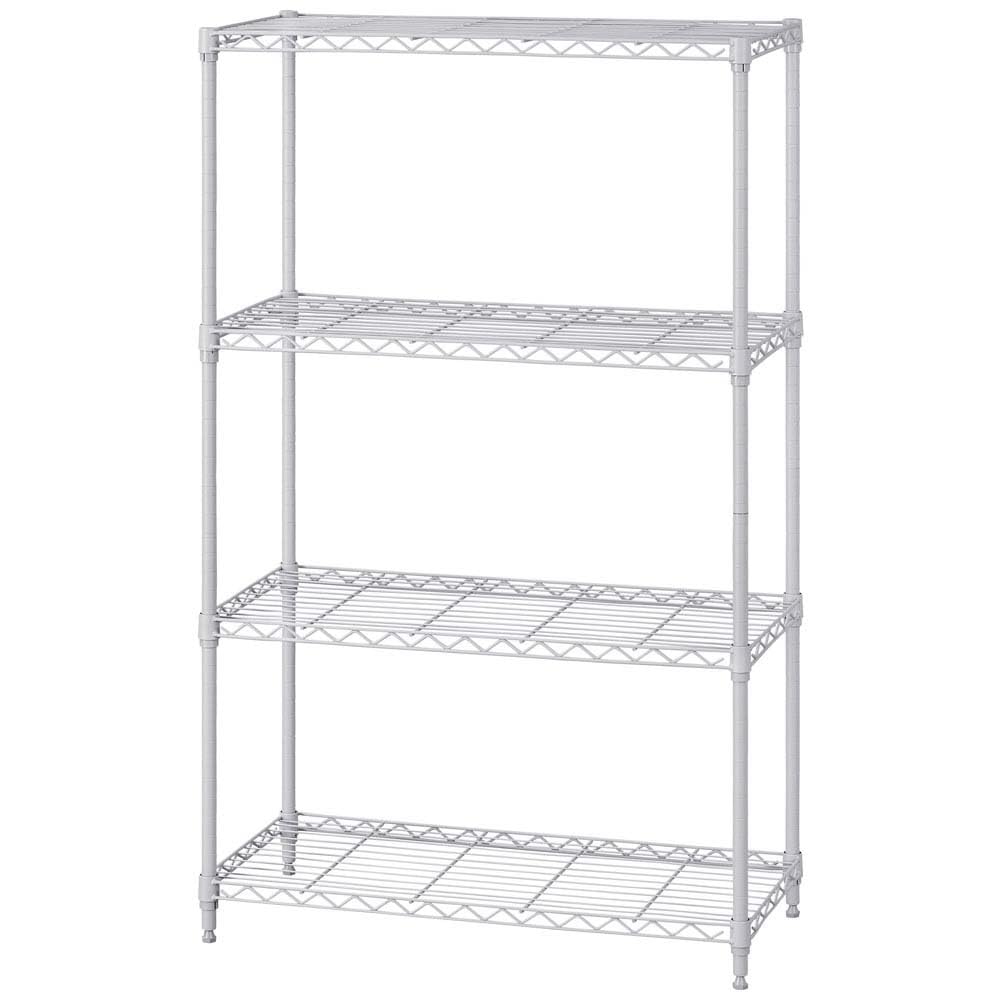 商品サイズ（cm）：幅約75×奥行約35×高さ約123（アジャスター含む） 商品重量：約8.2kg 耐荷重：［棚板1枚あたり］約50kg［全体］約100kg（※耐荷重は測定値であり、保証値ではありません。） 棚板：4枚 主要材質：［本体］スチール（エポキシ粉体塗装）［固定部分］ABS樹脂商品サイズ（cm）：幅約75×奥行約35×高さ約123（アジャスター含む） 商品重量：約8.2kg 耐荷重：［棚板1枚あたり］約50kg［全体］約100kg（※耐荷重は測定値であり、保証値ではありません。） 棚板：4枚 主要材質：［本体］スチール（エポキシ粉体塗装）［固定部分］ABS樹脂