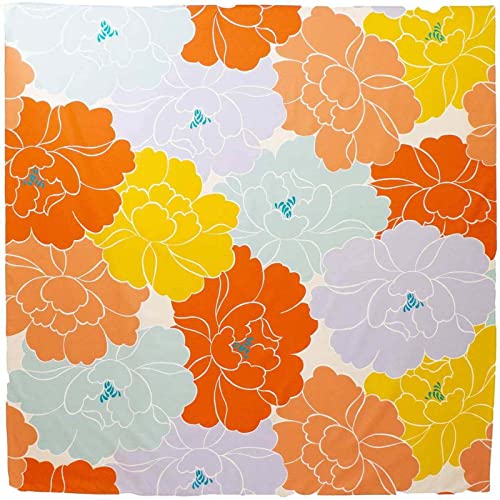 むす美 ふろしき 100 ひめむすび アクアドロップ Adeline Klam 牡丹 オレンジ 100cm ポリエステル 撥水加工 送料無料