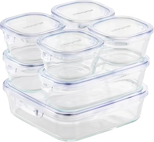 【.co.jp限定】 iwaki(イワキ) 耐熱ガラス 保存容器 サックスブルー 7個セット パック&レンジ F-PRN7-BL 送料無料