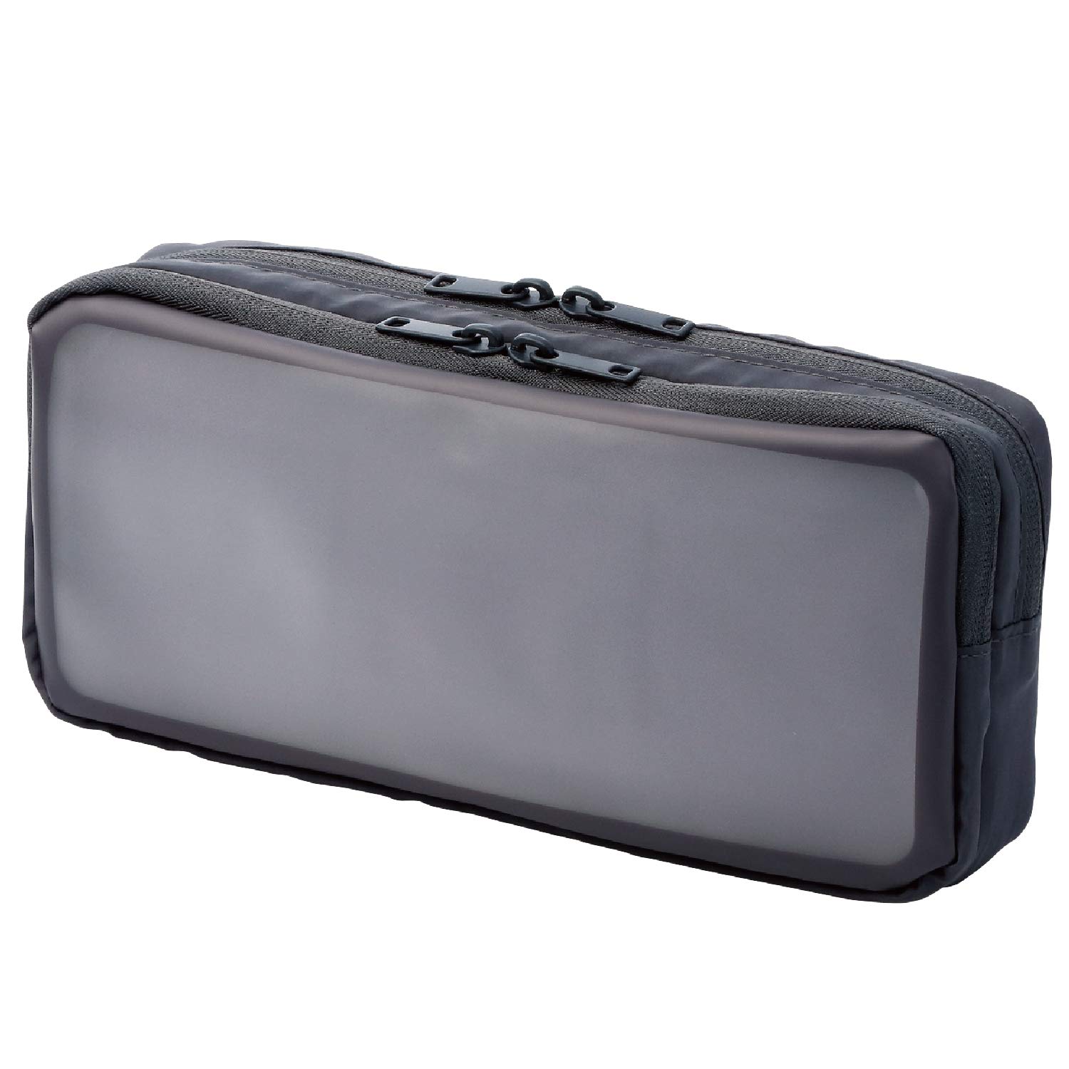 エレコム ガジェットポーチ ガジェット ポーチ 透明窓付き 2気室 ガジェットケース 収納ポーチ Lサイズ ブラック BMA-GP16L 送料無料