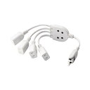 エレコム 電源タップ 0.2m ACアダプタ用電源延長コード 4個口 スイングプラグ ホワイト T-ADR4WH 送料無料