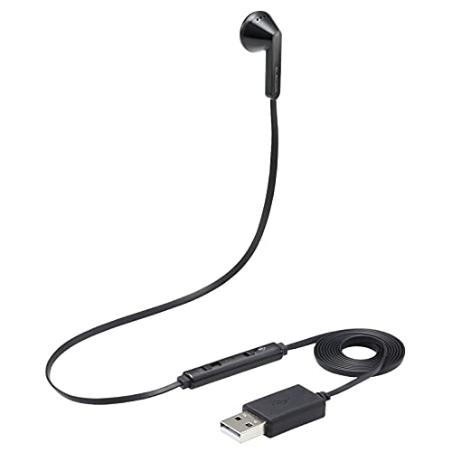 エレコム ヘッドセット イヤホンマイク USB接続 モノラル ブラック HS-EP20UBK 送料無 ...