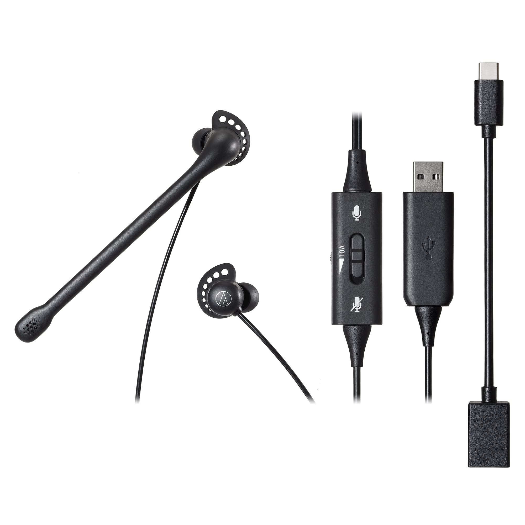 Other - オーディオテクニカ ATH-202USB USBインナーイヤーヘッドセット Type-A Type-C 対応 ノイズキャンセリングマイク 送料無料