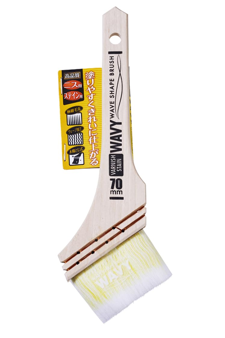 アサヒペン ウェーブ化繊ハケ WAVY ニス・ステイン用 幅70mm WCN-70 送料無料