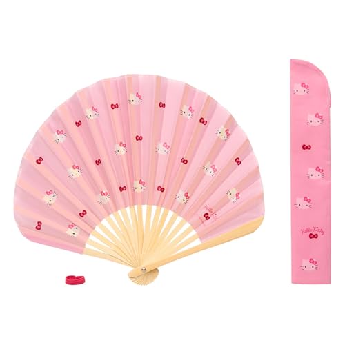 樂天商城 - サンリオ(SANRIO) 扇子 ハローキティ 本体:竹・紙 ケース:ポリエステル 持ち運びに便利なケース付き 493325 送料無料