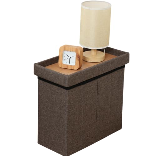 不二貿易 テーブルにもなる収納スツール 1台3役 スリム 幅40×奥行21.5×高さ35cm チャコール 61492 送料無料