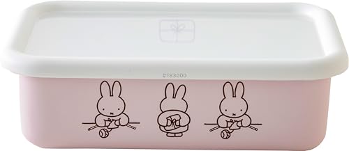 富士ホーロー ミッフィー パステル 保存容器 蓋付き 浅型 レクタングル 角型 Mサイズ ピンク おくりもの miffy 琺瑯 送料無料